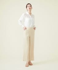 GBLET20330 Sybilla(シビラ) デニットジョーゼットストレートパンツ ベージュ
