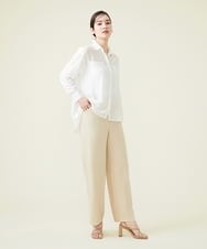 GBLET20330 Sybilla(シビラ) デニットジョーゼットストレートパンツ ベージュ