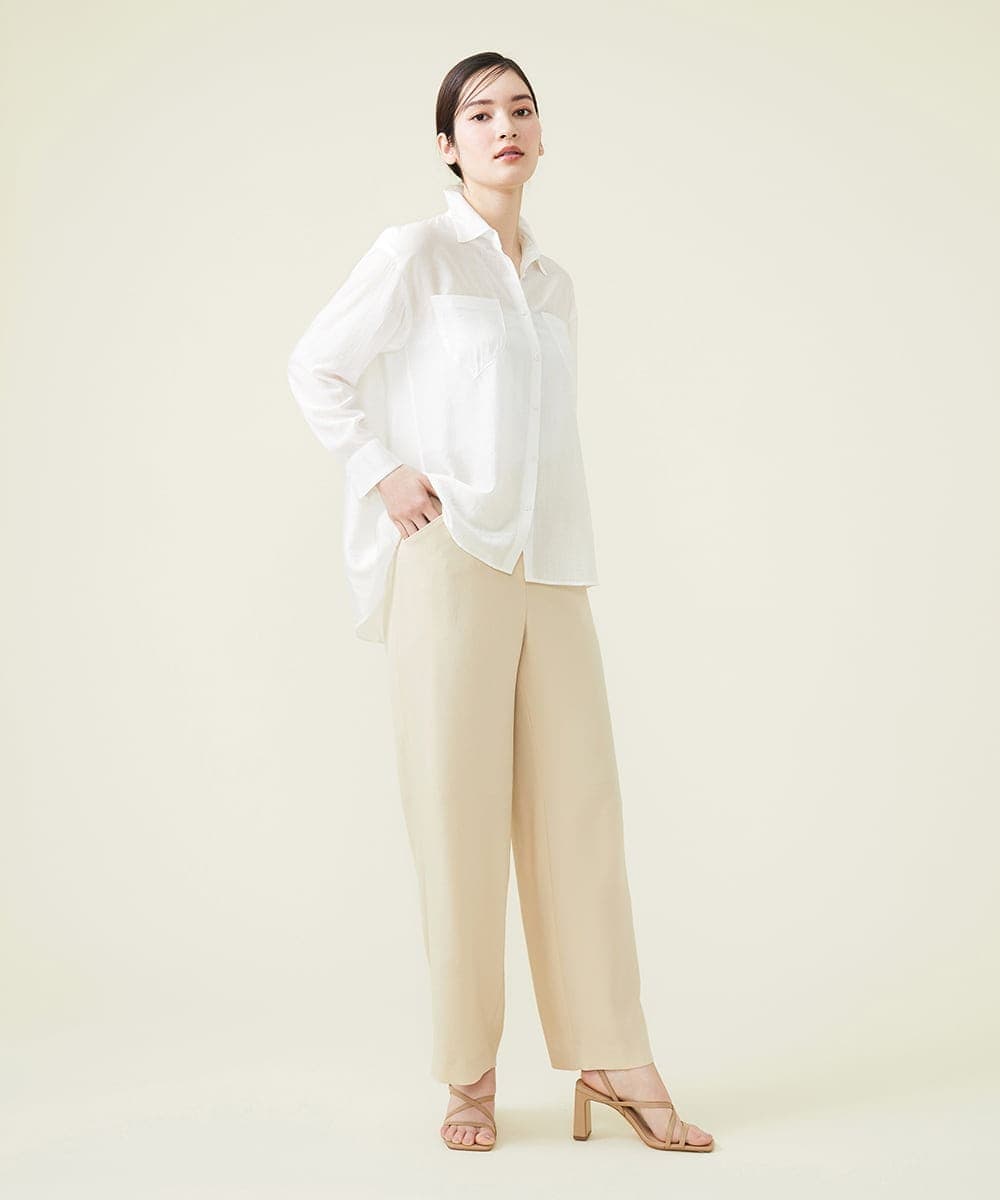 GBLET20330 Sybilla(シビラ) デニットジョーゼットストレートパンツ ベージュ