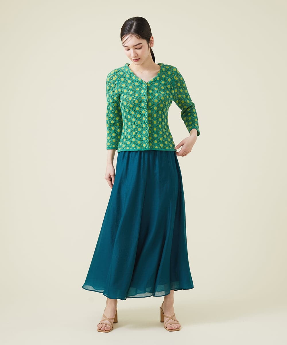 GBLEU54230 Sybilla(シビラ) シームフレアパンツ グリーン