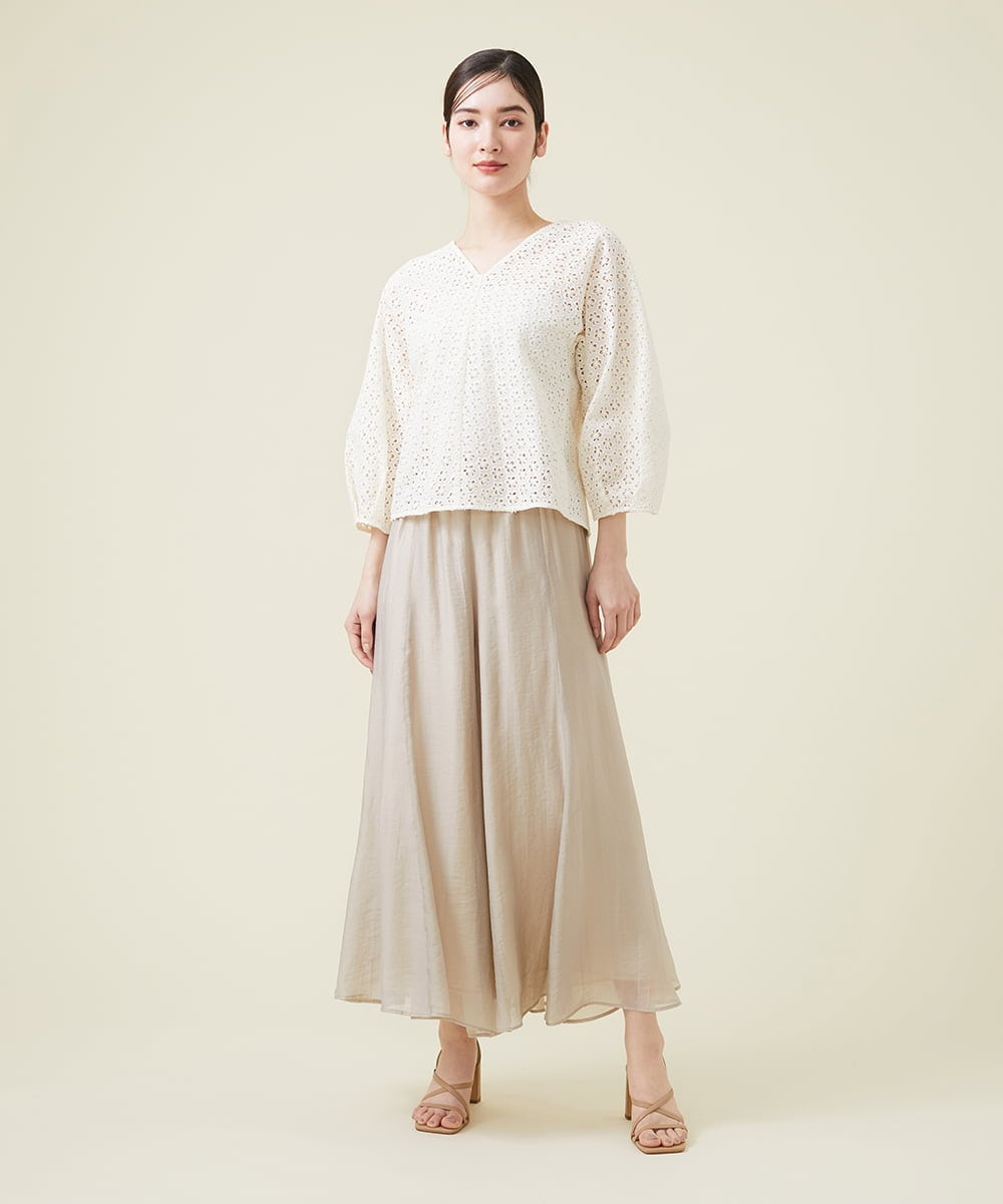 GBLEU54230 Sybilla(シビラ) シームフレアパンツ ライトグレージュ