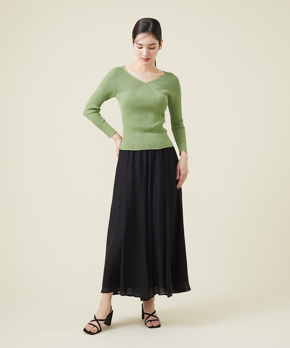 GBLEU54230 Sybilla(シビラ) シームフレアパンツ ブラック