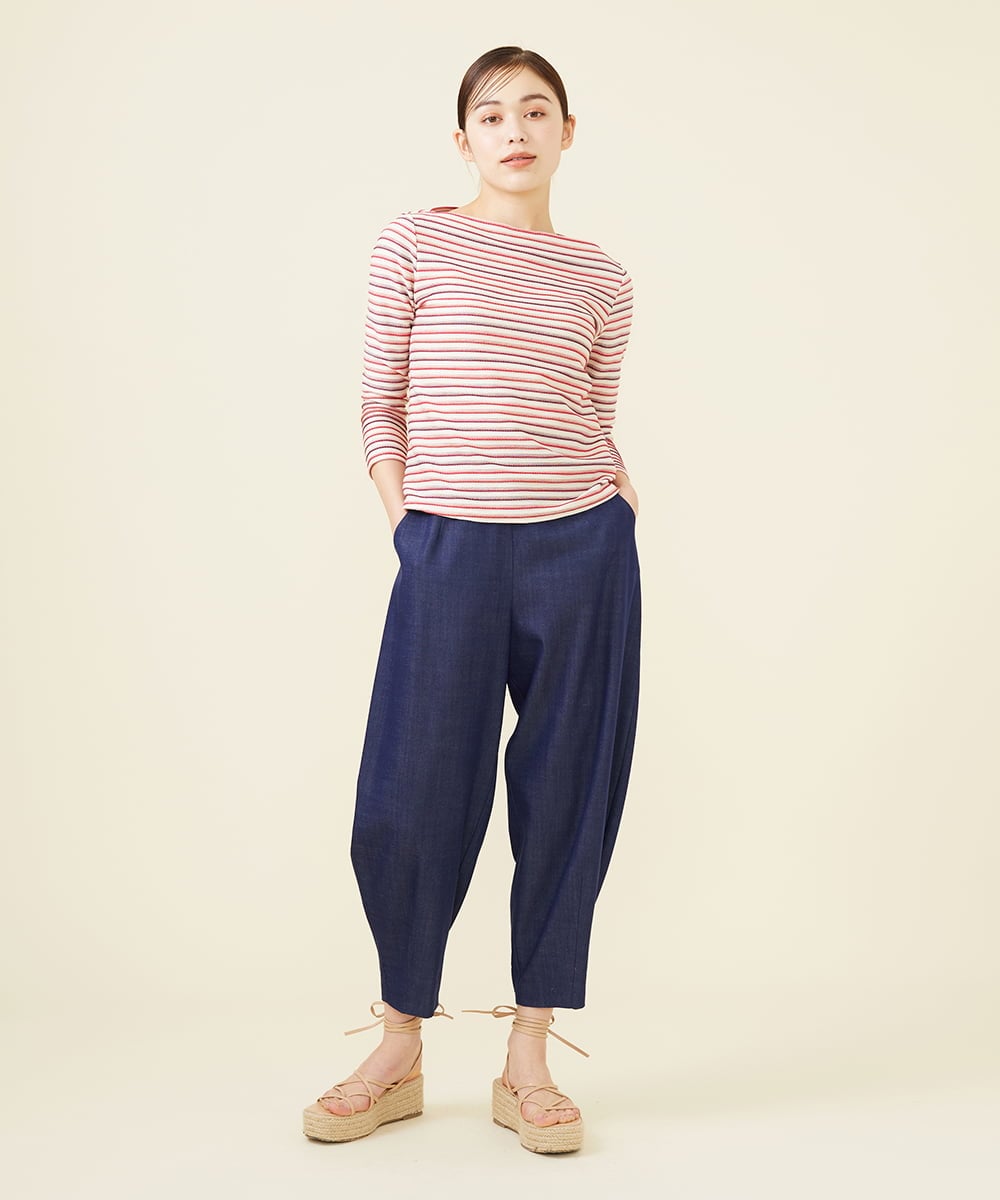 テンセルデニムラウンドフォルムパンツ(クロップド・半端丈