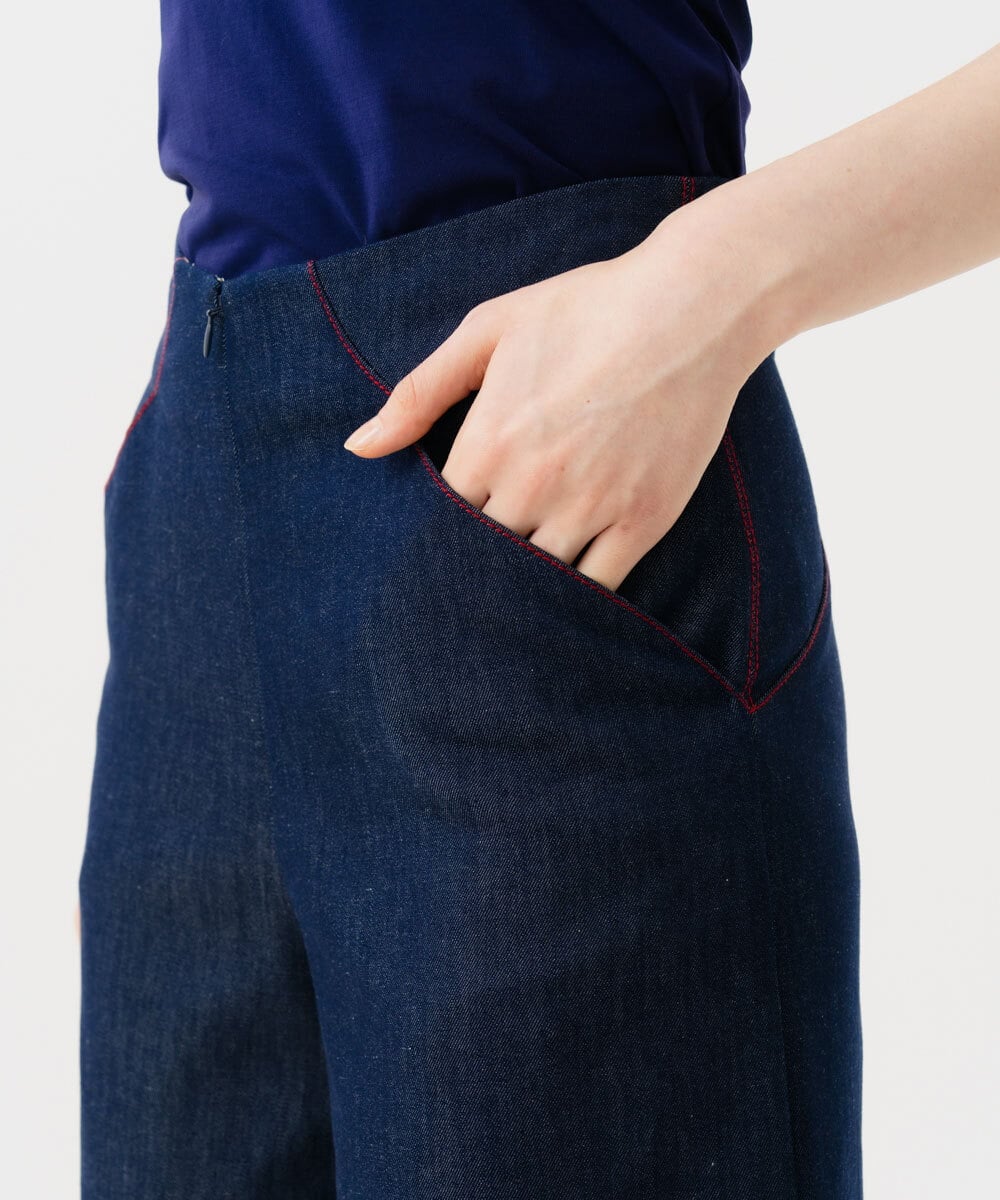 GBLGD06300 Sybilla(シビラ) ステッチデニムパンツ ネイビー