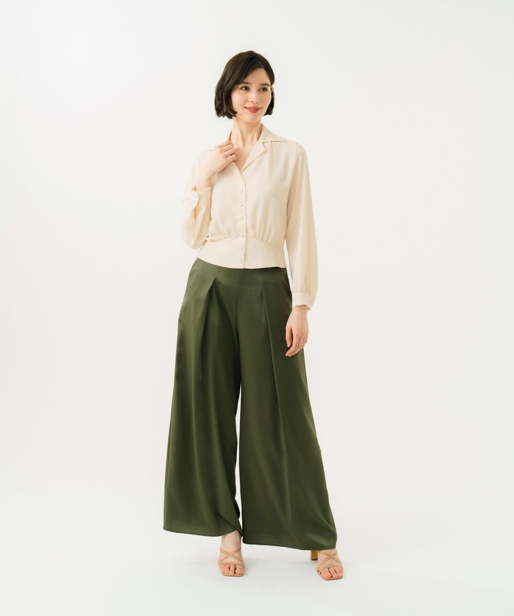 GBLGD40360 Sybilla(シビラ) サテンタックパンツ カーキ