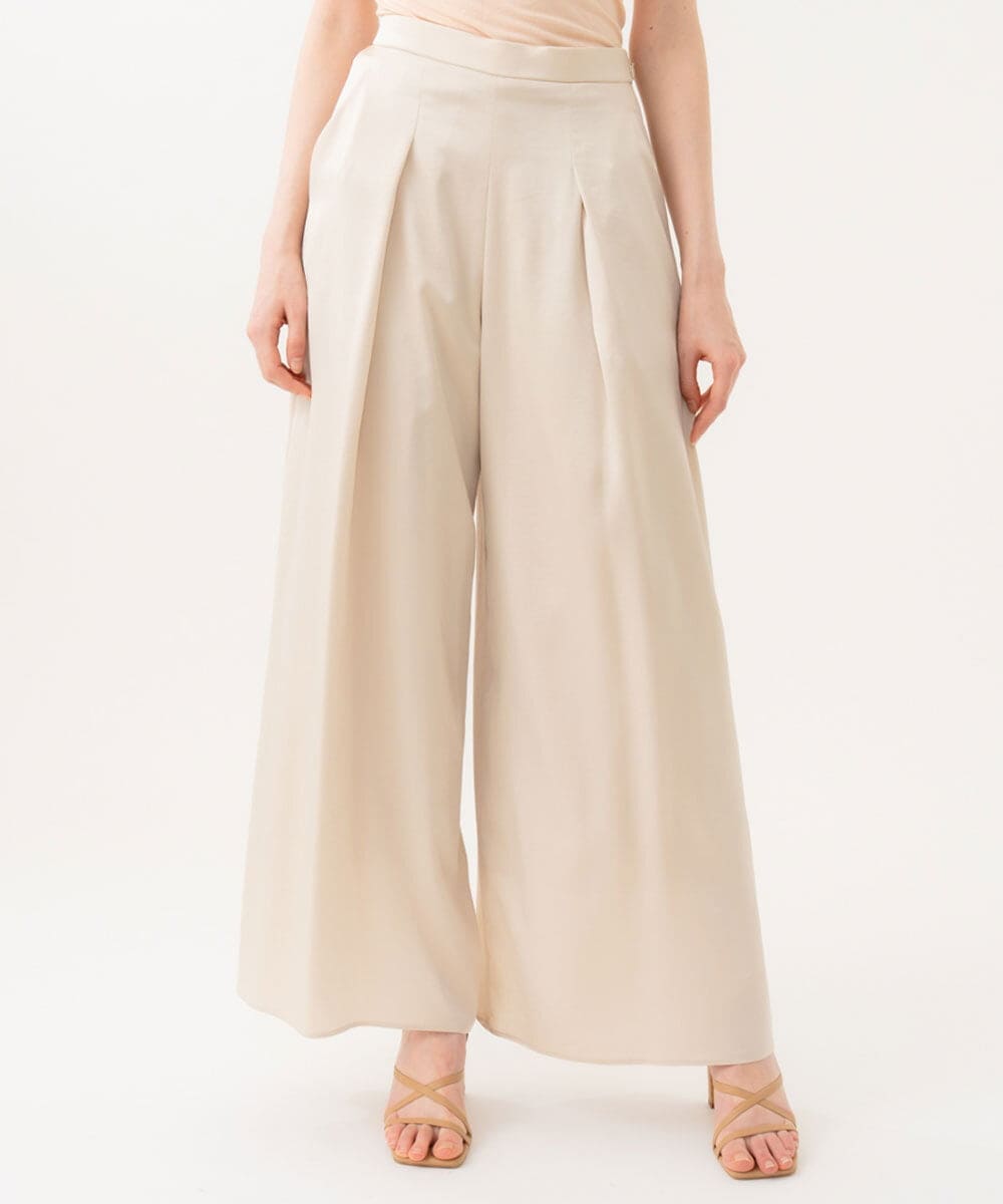 GBLGD40360 Sybilla(シビラ) サテンタックパンツ シャンパンゴールド