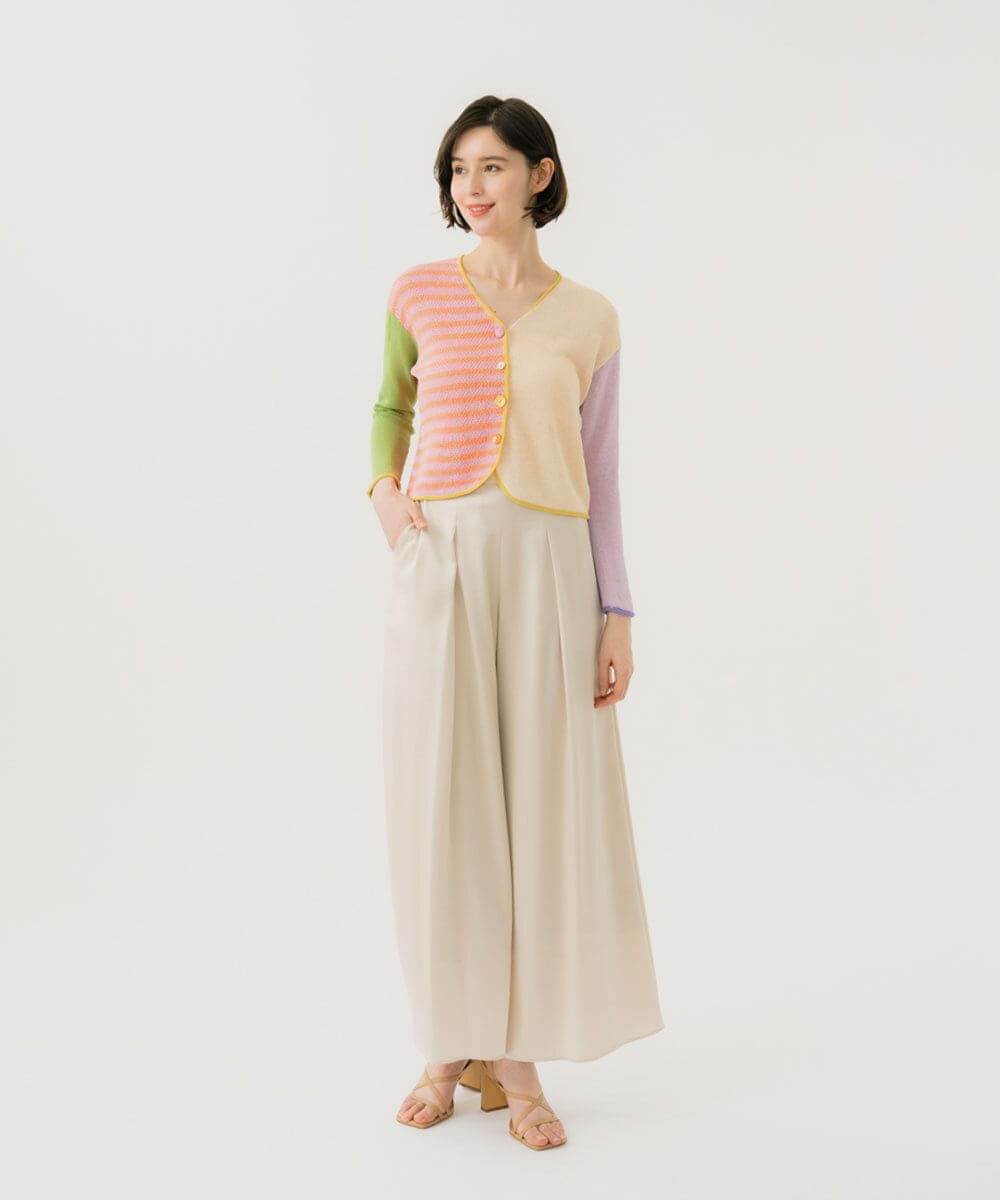 GBLGD40360 Sybilla(シビラ) サテンタックパンツ シャンパンゴールド