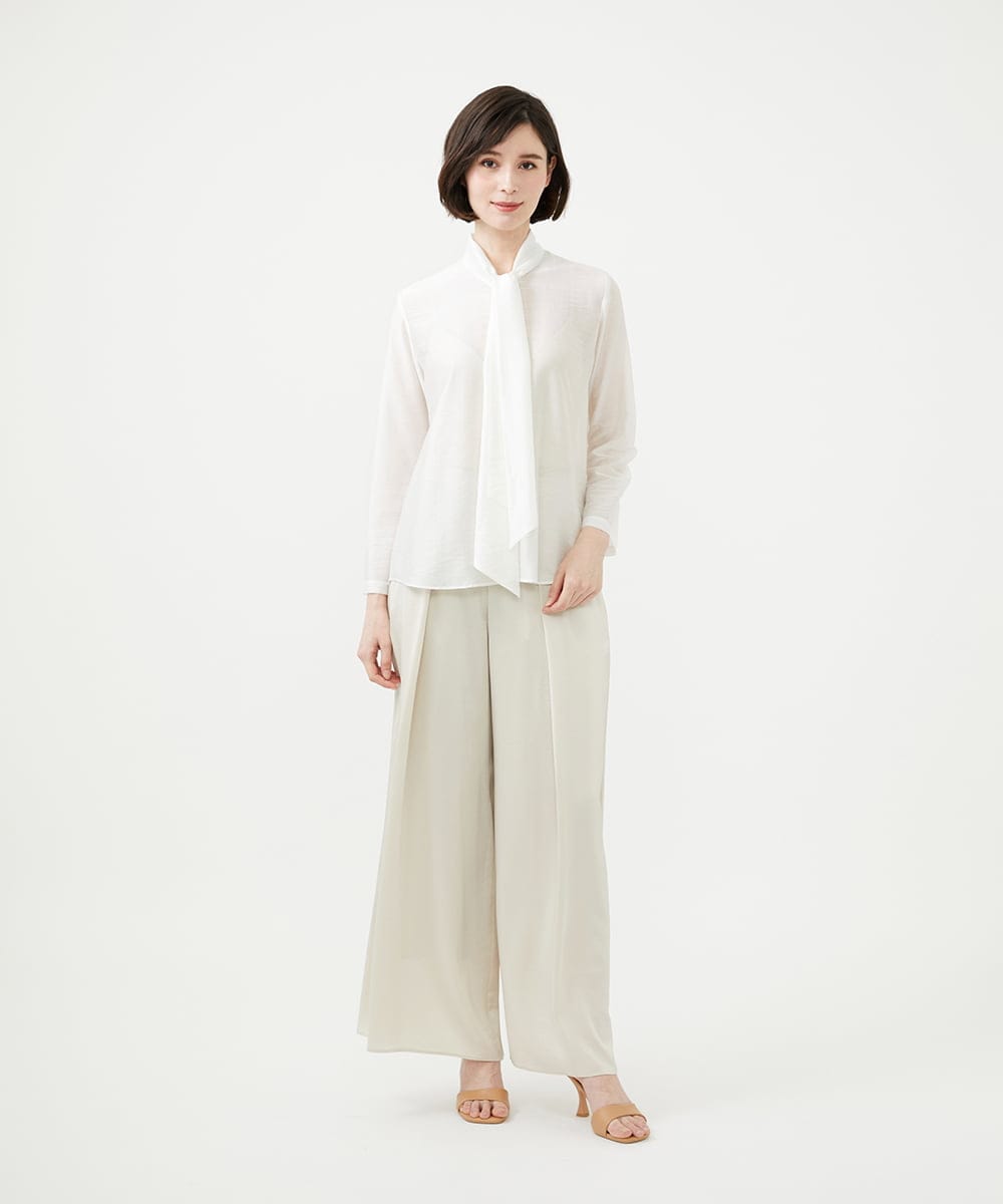 GBLGD40360 Sybilla(シビラ) サテンタックパンツ シャンパンゴールド