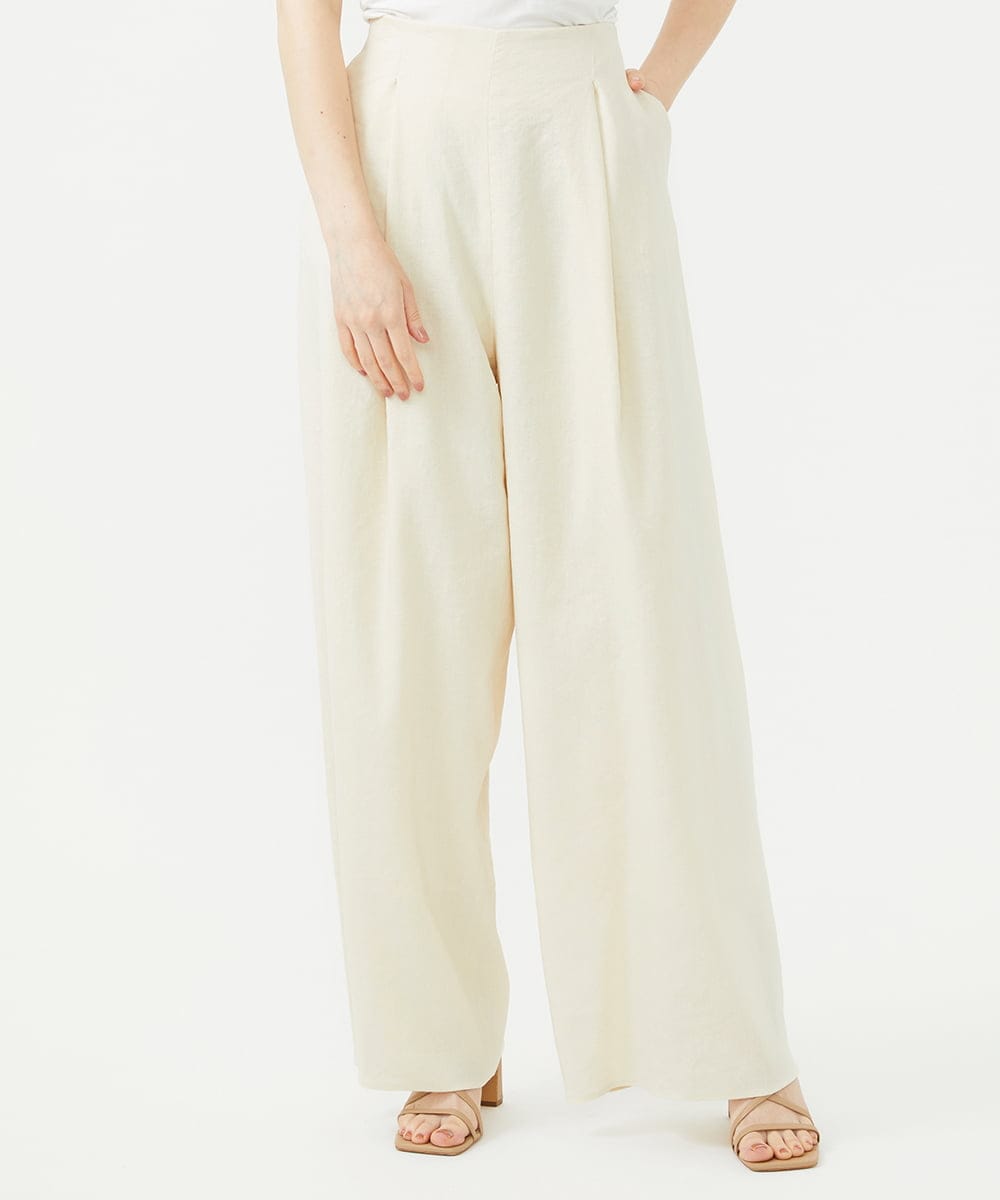 GBLGE21360 Sybilla(シビラ) タックリネンワイドパンツ ライトベージュ