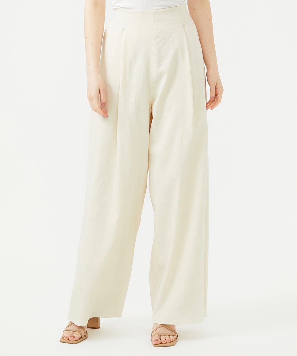 GBLGE21360 Sybilla(シビラ) タックリネンワイドパンツ ライトベージュ