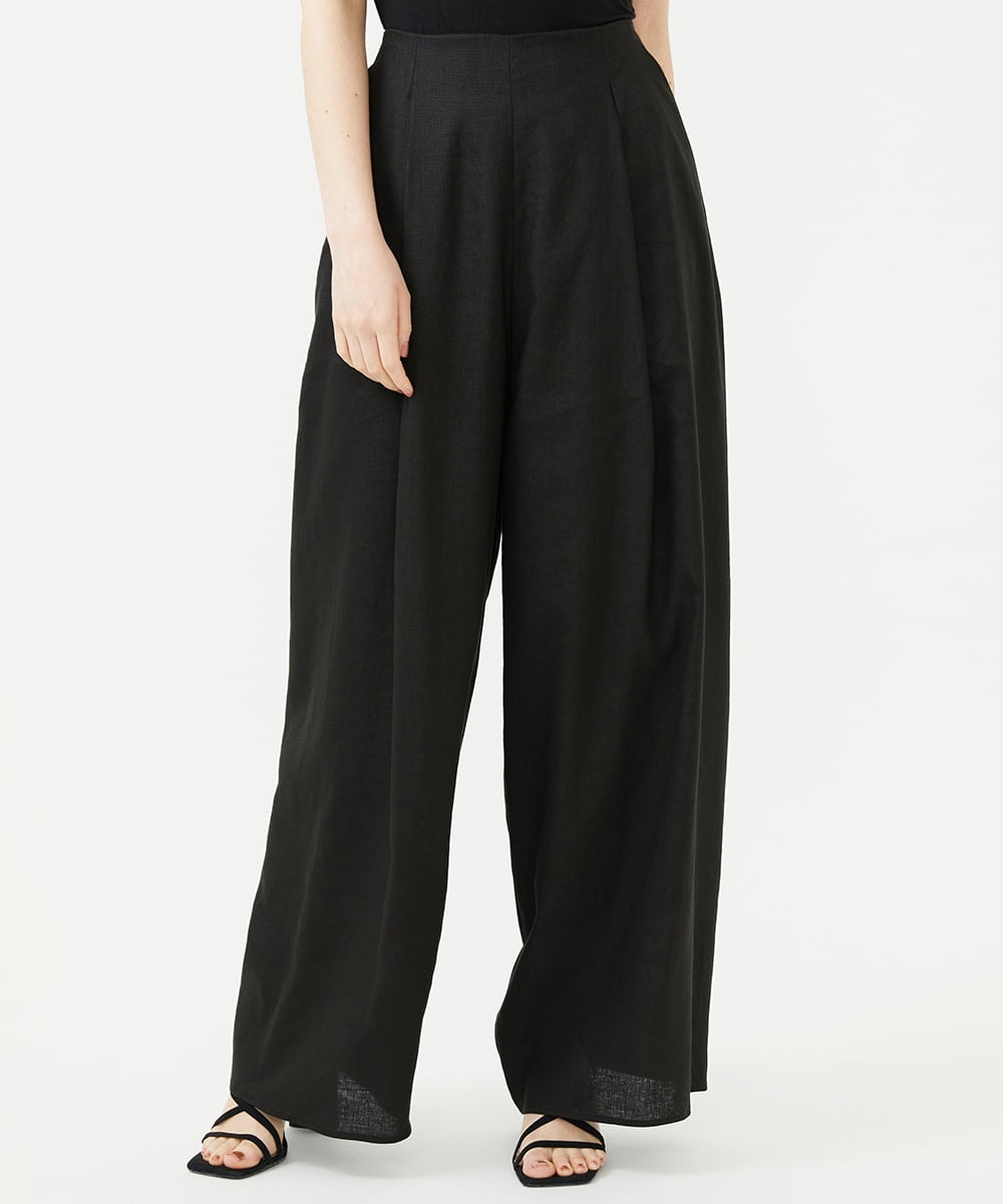 GBLGE21360 Sybilla(シビラ) タックリネンワイドパンツ ブラック