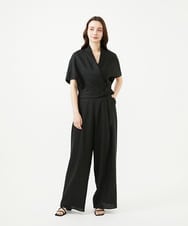 GBLGE21360 Sybilla(シビラ) タックリネンワイドパンツ ブラック