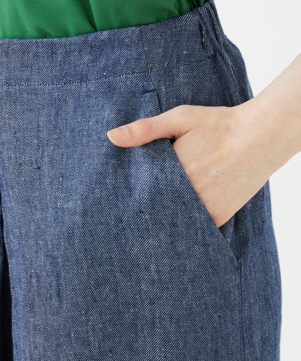 GBLGF20300 Sybilla(シビラ) リネンデニムタックパンツ ネイビー