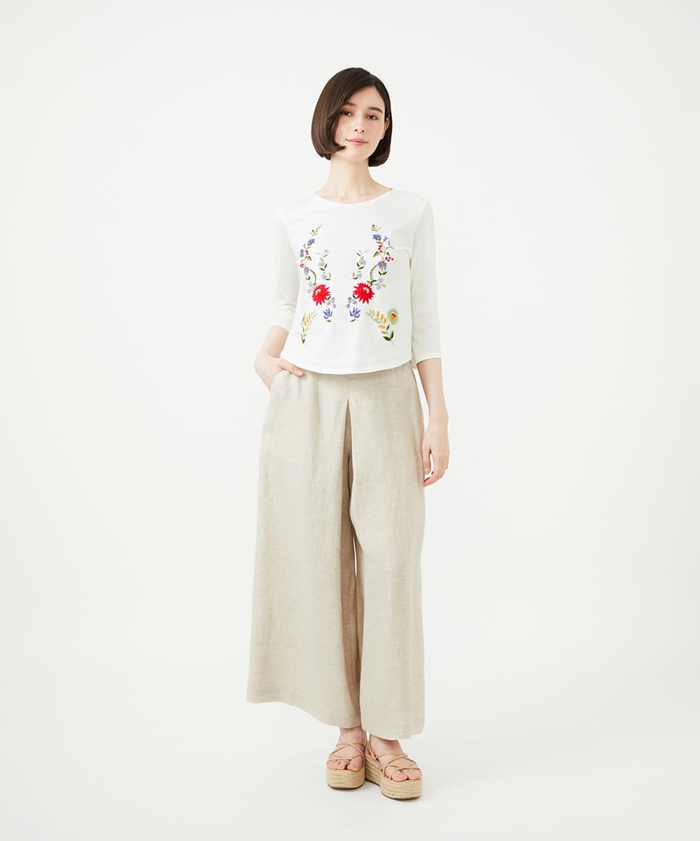 GBLGF20300 Sybilla(シビラ) リネンデニムタックパンツ ライトベージュ