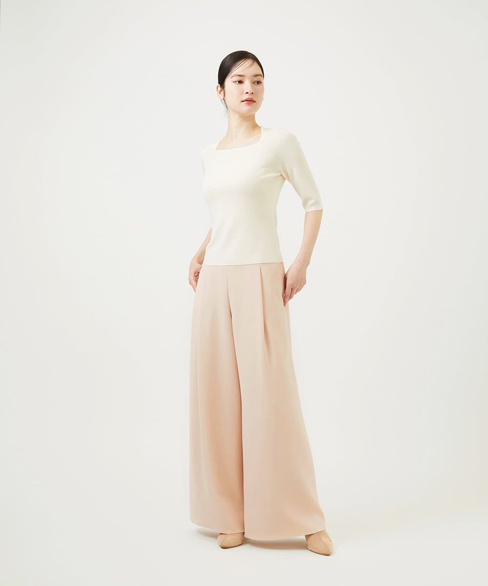 GBLGF70360 Sybilla(シビラ) 【再入荷】フロントタックワイドパンツ ピンクベージュ