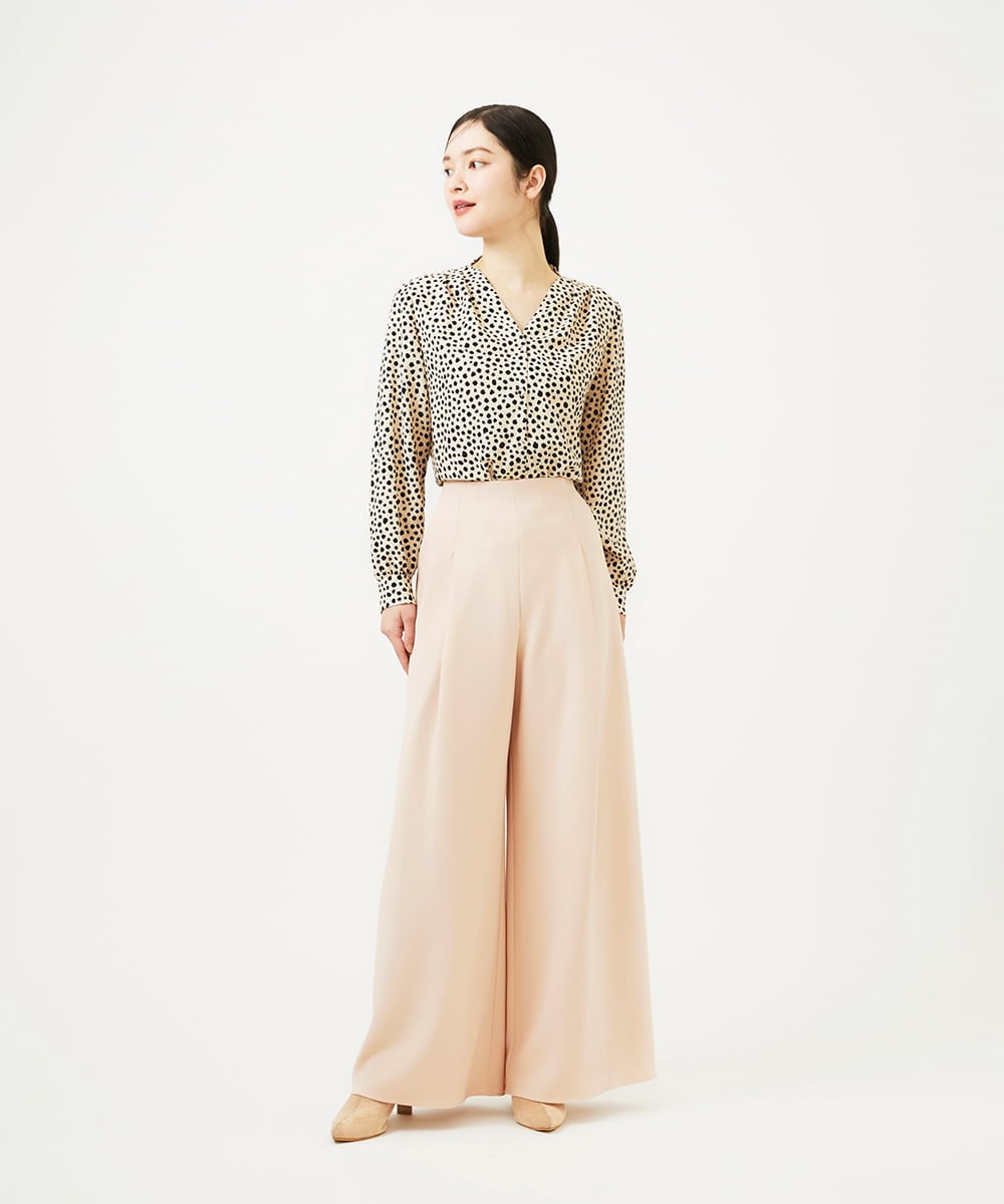 GBLGF70360 Sybilla(シビラ) 【再入荷】フロントタックワイドパンツ ピンクベージュ