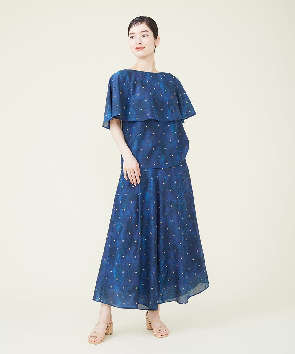 GBLGR19390 Sybilla(シビラ) アスタリスク刺繍ワイドパンツ ネイビー