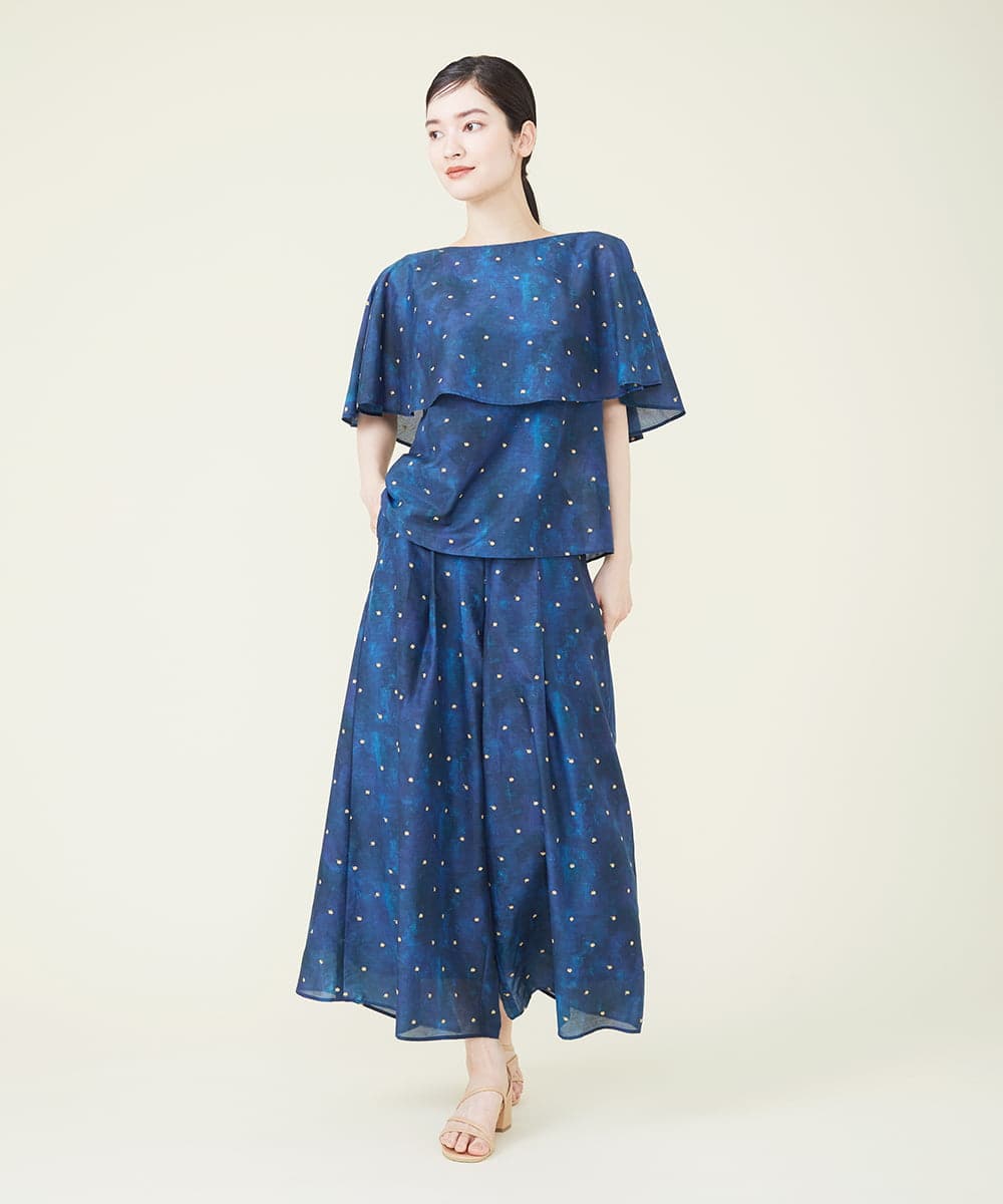 GBLGR19390 Sybilla(シビラ) アスタリスク刺繍ワイドパンツ ネイビー