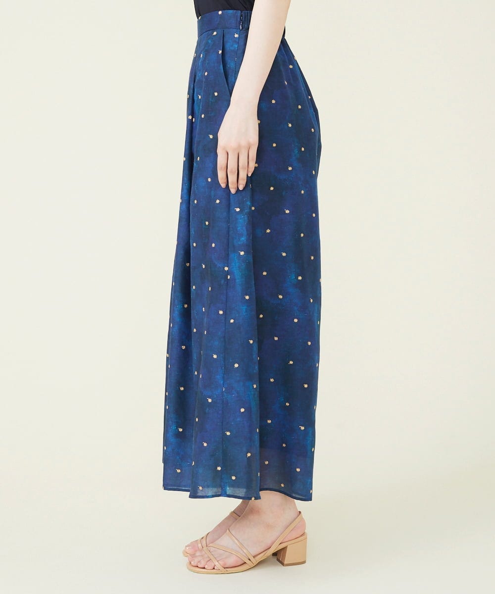 GBLGR19390 Sybilla(シビラ) アスタリスク刺繍ワイドパンツ ネイビー