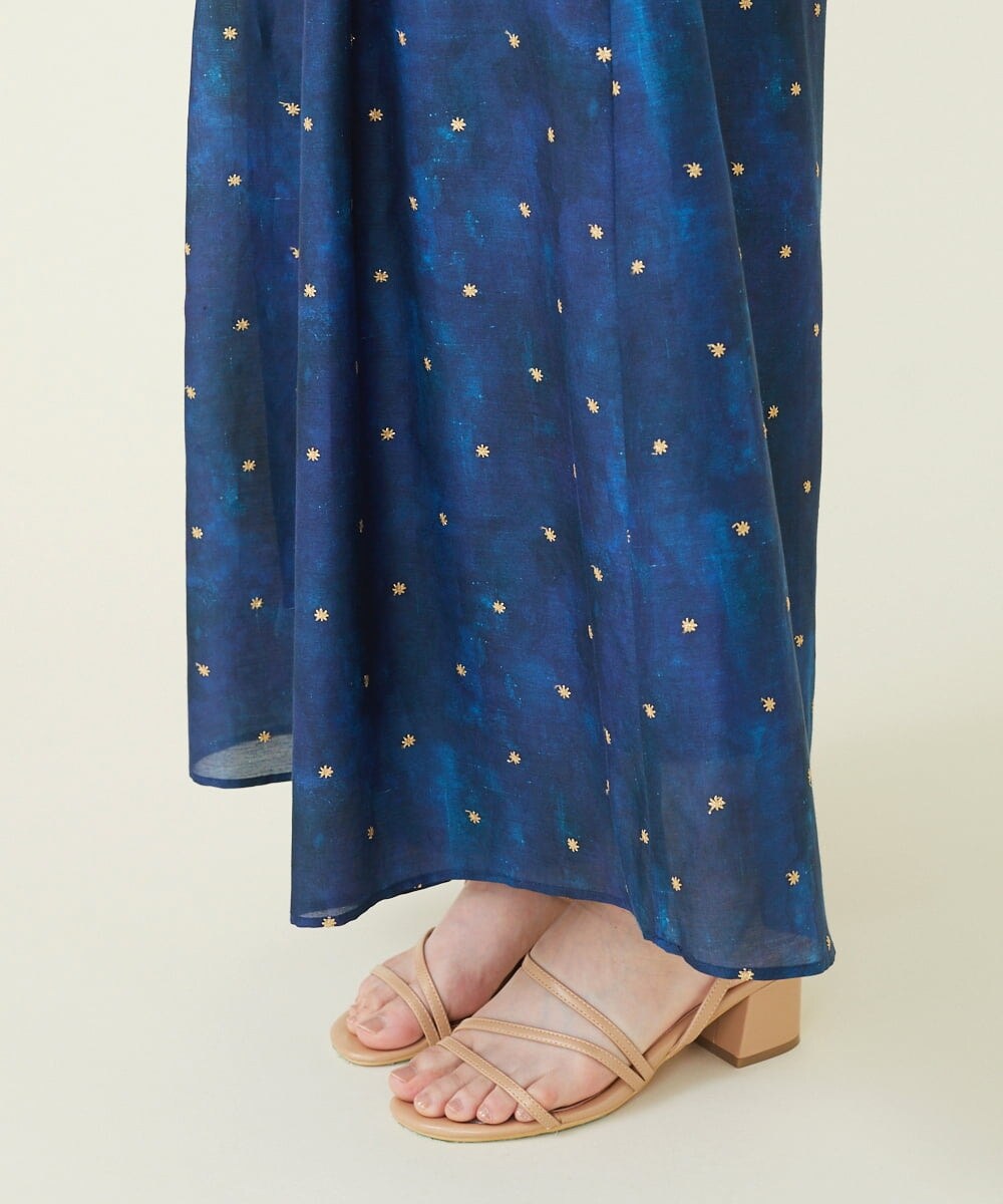 GBLGR19390 Sybilla(シビラ) アスタリスク刺繍ワイドパンツ ネイビー