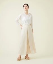 GBLGT53360 Sybilla(シビラ) 平織りリネンフロントタックワイドパンツ アイボリー