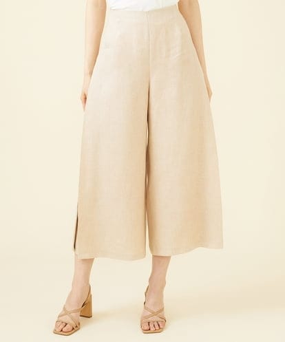 GBLGV17390 Sybilla サイドタックリネンキュロットパンツ