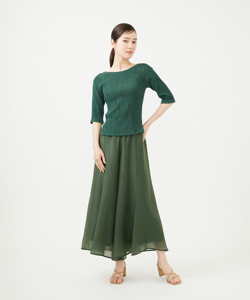 GBLHA70270 Sybilla(シビラ) シームフレアパンツ グリーン