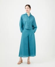 GBLHD04360 Sybilla(シビラ) スカート風クロップドパンツ ブルーグリーン