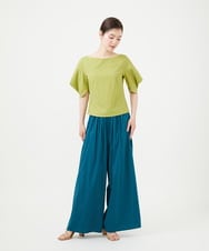 GBLHD05330 Sybilla(シビラ) プリーツ風タックワイドパンツ ブルーグリーン