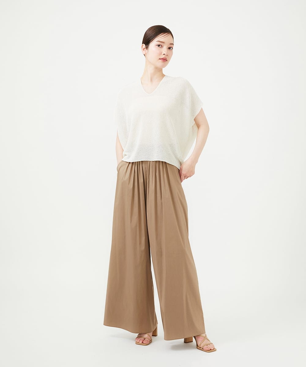 GBLHD05330 Sybilla(シビラ) プリーツ風タックワイドパンツ ベージュ