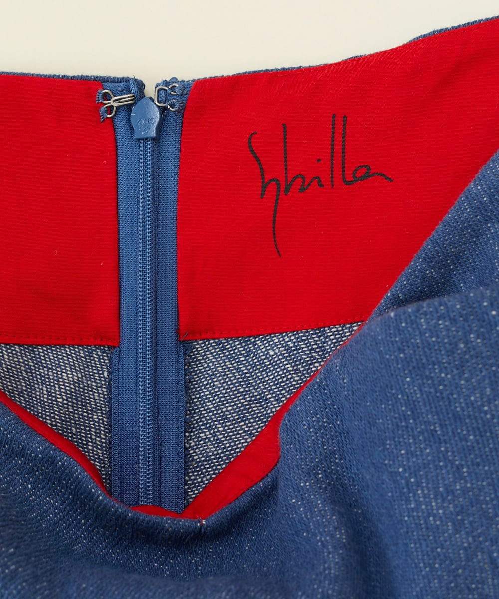 GBLHV07790 Sybilla(シビラ) カディデニムキュロットパンツ ブルー