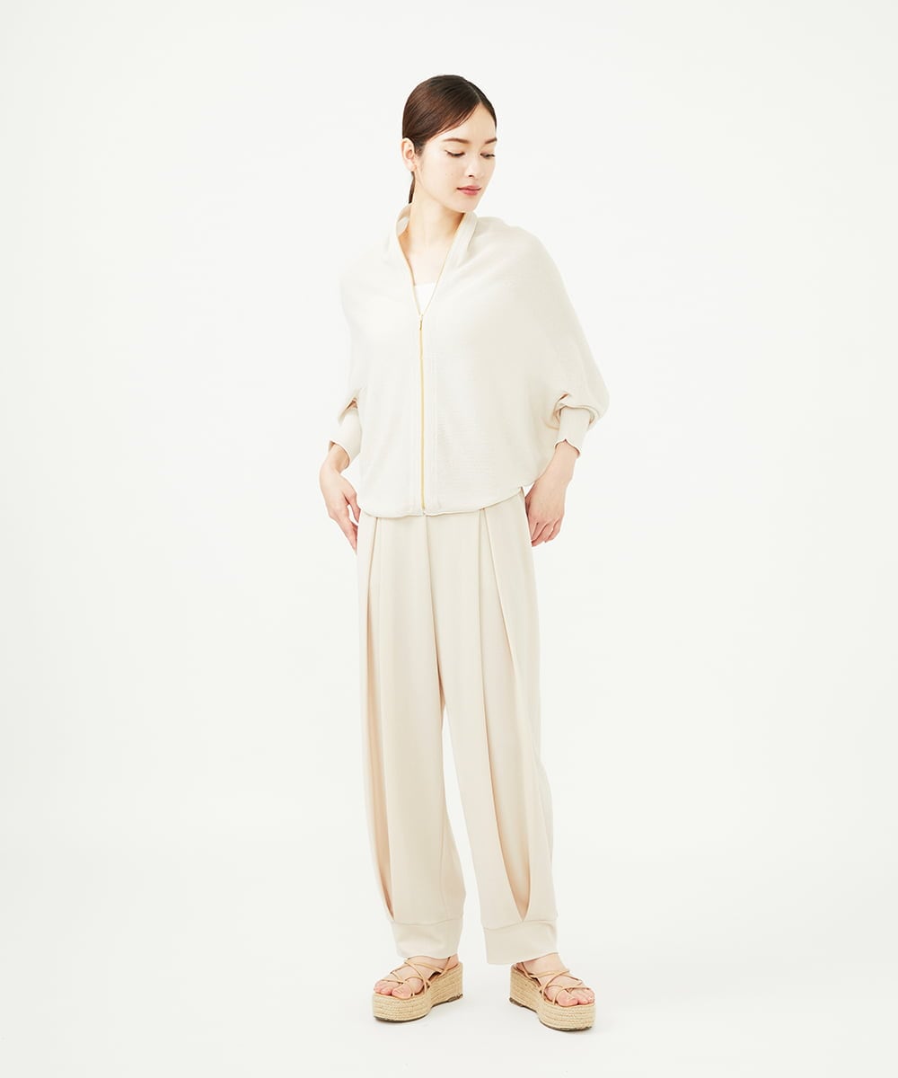 GBLJA01360 Sybilla(シビラ) ボックスタック梨地パンツ アイボリー