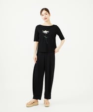GBLJA01360 Sybilla(シビラ) ボックスタック梨地パンツ ブラック