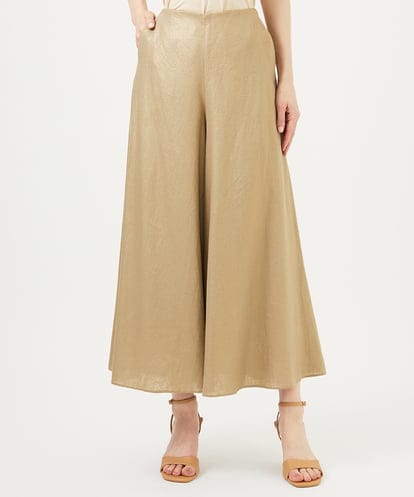 GBLJA07560 Sybilla メタリックリネンフレアパンツ