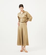 GBLJA07560 Sybilla(シビラ) メタリックリネンフレアパンツ ゴールド