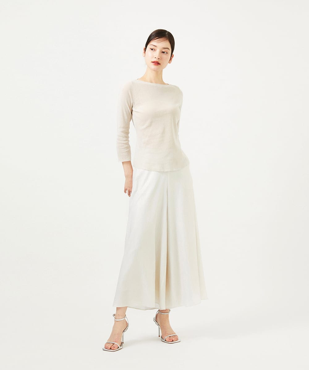 GBLJA07560 Sybilla(シビラ) メタリックリネンフレアパンツ アイボリー