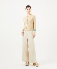 GBLJA70300 Sybilla(シビラ) 平織りリネンワイドパンツ ライトベージュ