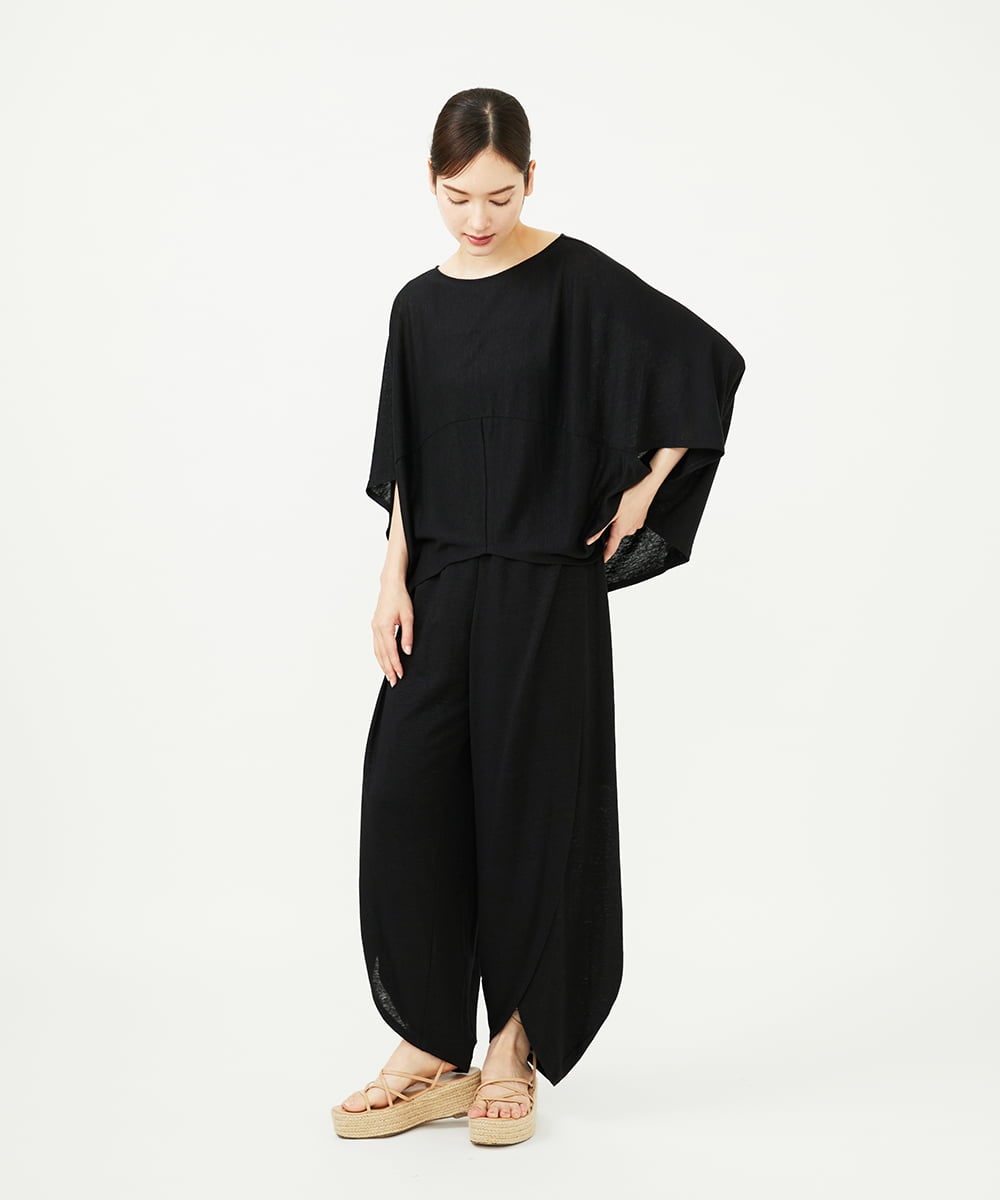 GBLJB01360 Sybilla(シビラ) リネンジャージーラップパンツ ブラック