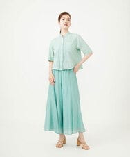 GBLJD42250 Sybilla(シビラ) シアークリンクルフレアパンツ ライトグリーン