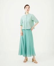 GBLJD42250 Sybilla(シビラ) シアークリンクルフレアパンツ ライトグリーン