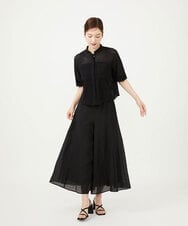 GBLJD42250 Sybilla(シビラ) シアークリンクルフレアパンツ ブラック