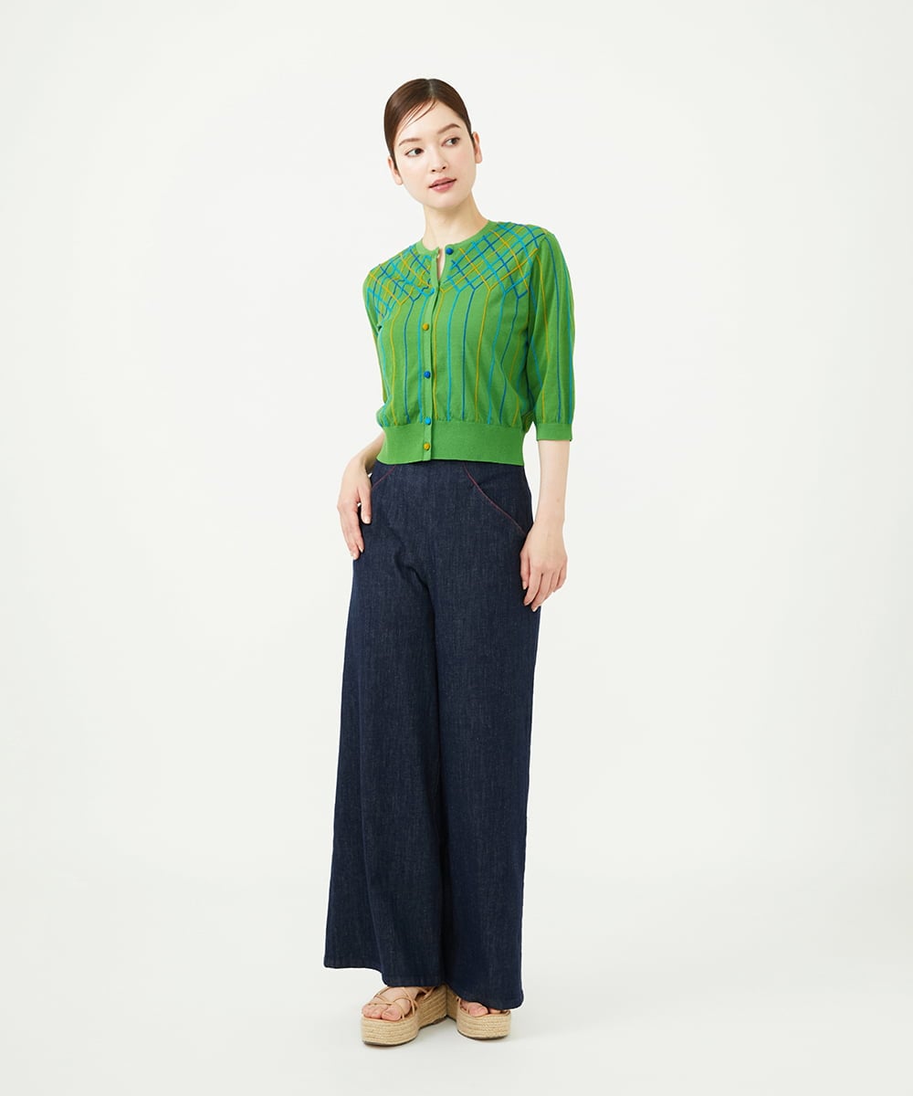 GBLJD45300 Sybilla(シビラ) ステッチデザインデニムパンツ ネイビー