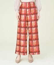 GBLJP09360 Sybilla(シビラ) チェックプリントワイドパンツ ピンク