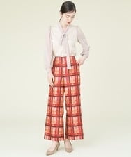 GBLJP09360 Sybilla(シビラ) チェックプリントワイドパンツ ピンク