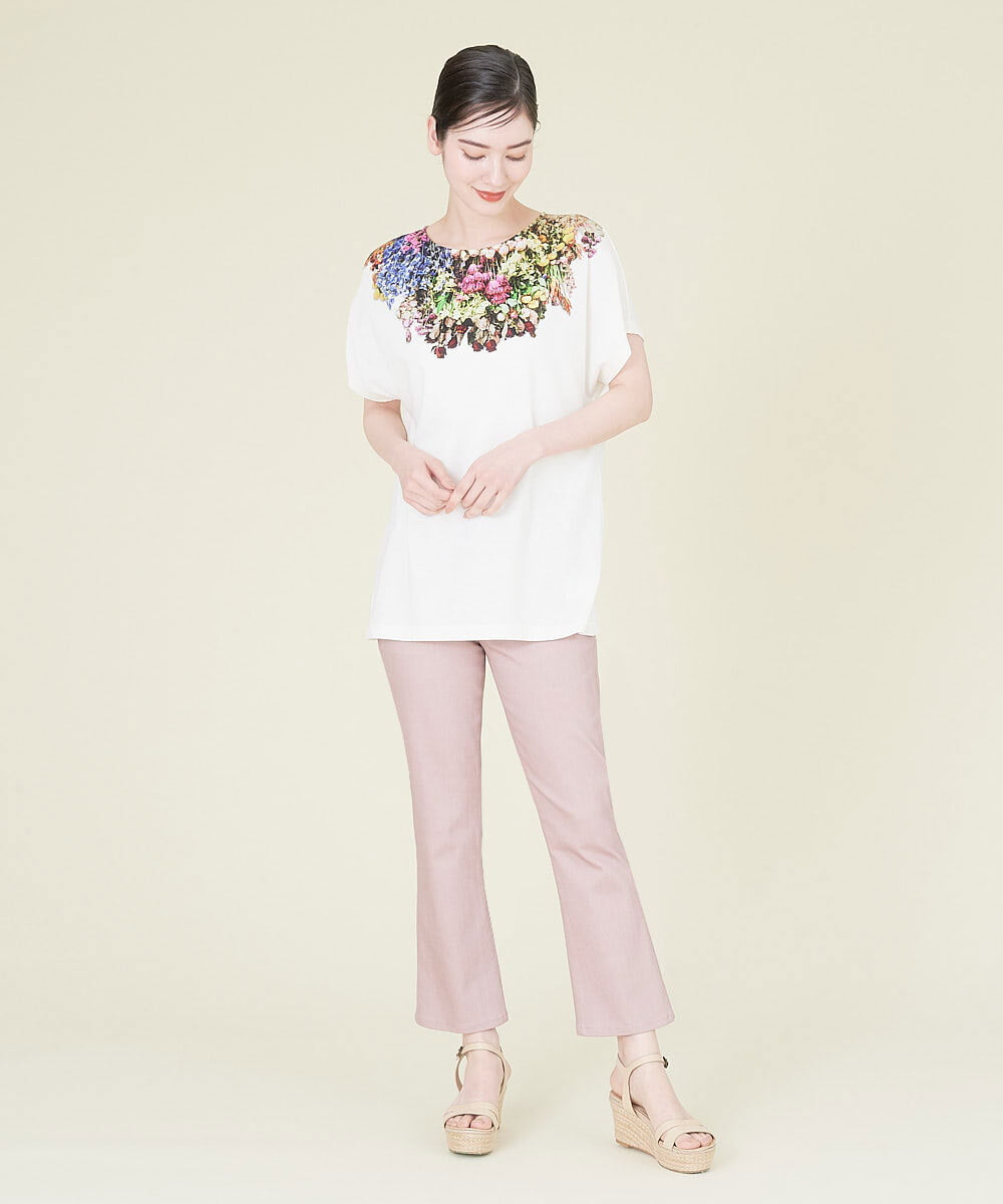 GBLJP23270 Sybilla(シビラ) クロップドカラーデニムパンツ ピンク