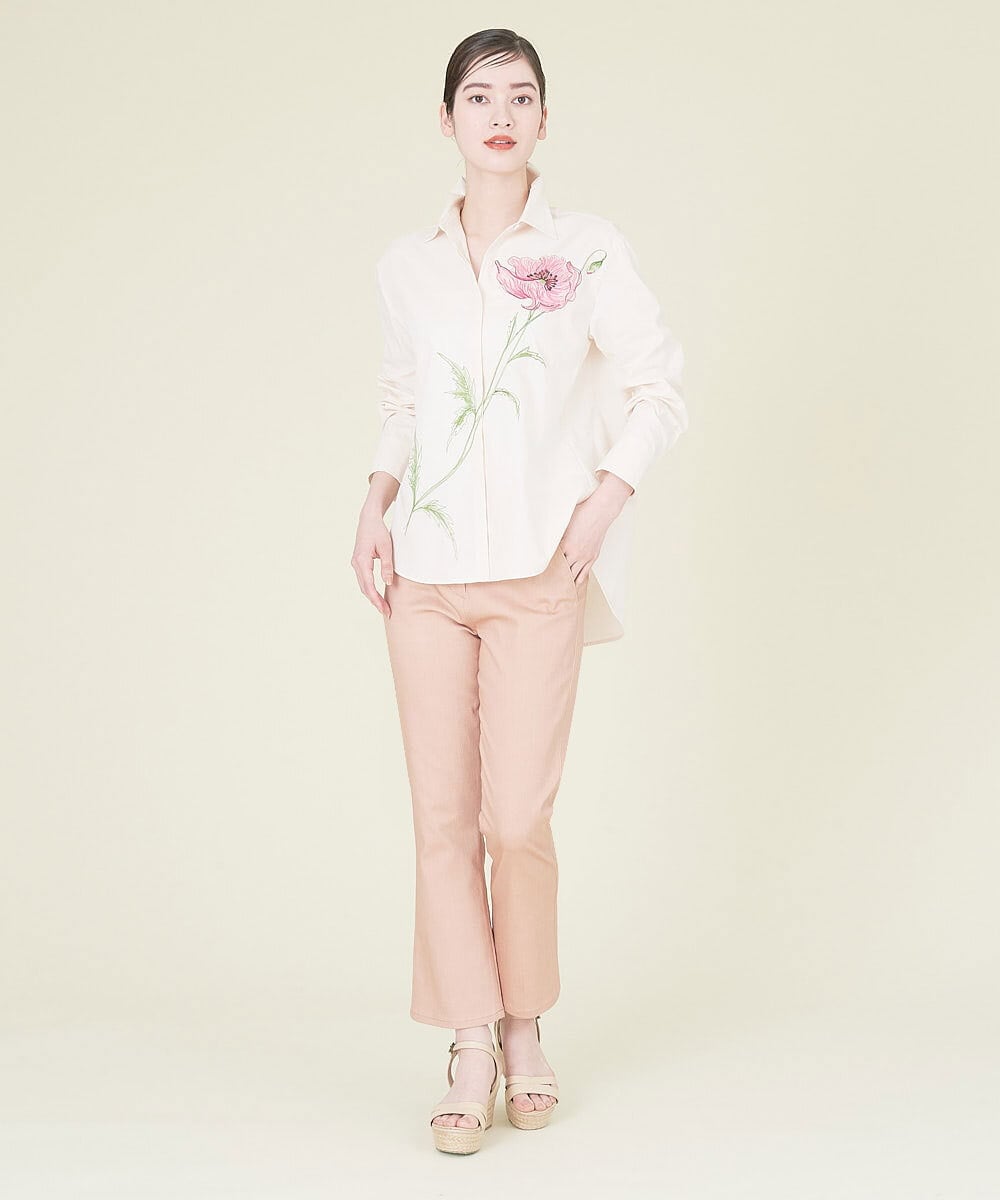 GBLJP23270 Sybilla(シビラ) クロップドカラーデニムパンツ コーラル