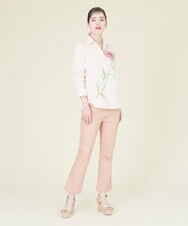 GBLJP23270 Sybilla(シビラ) クロップドカラーデニムパンツ コーラル