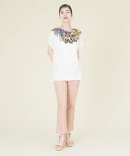 GBLJP23270 Sybilla(シビラ) クロップドカラーデニムパンツ コーラル