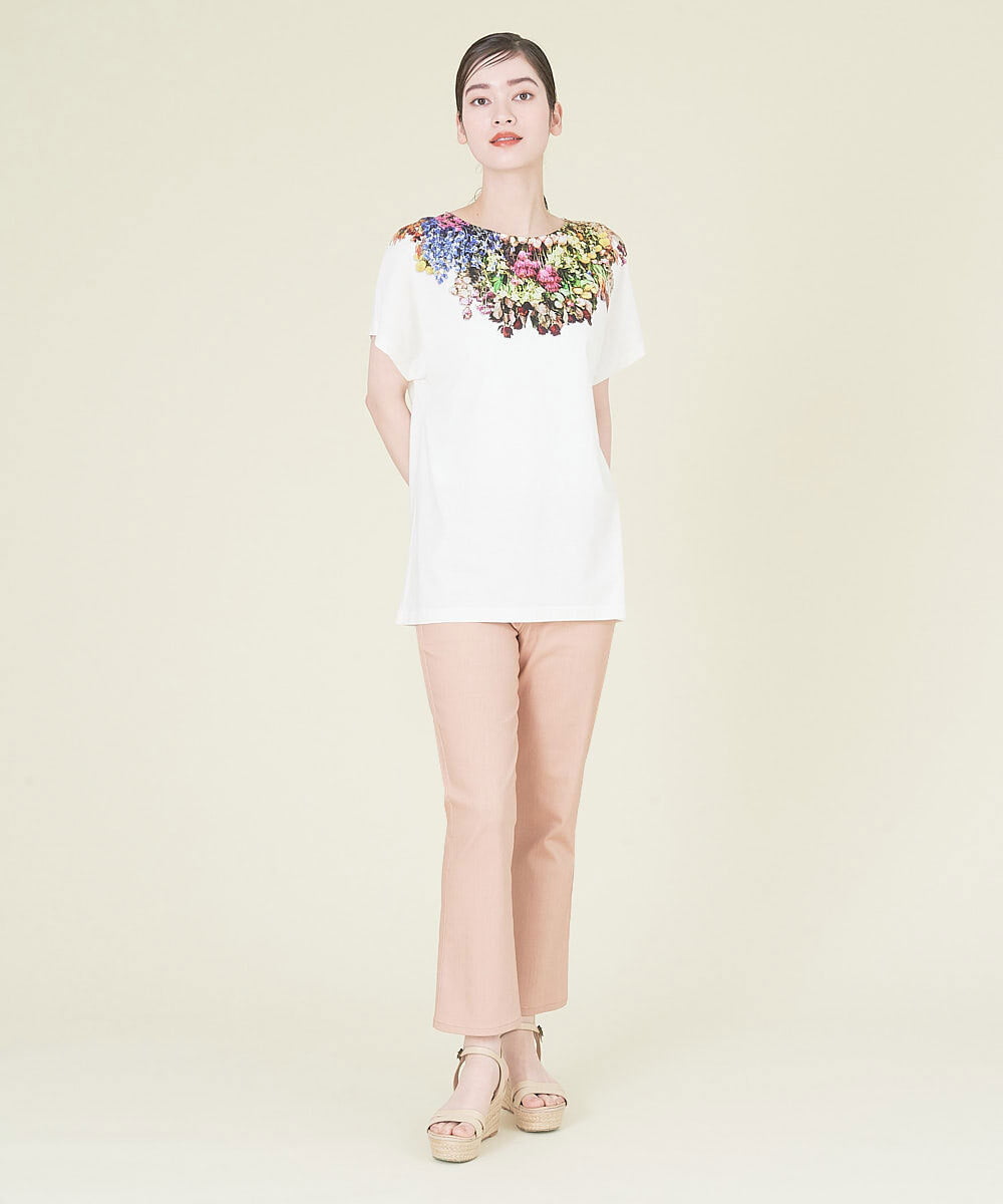 GBLJP23270 Sybilla(シビラ) クロップドカラーデニムパンツ コーラル