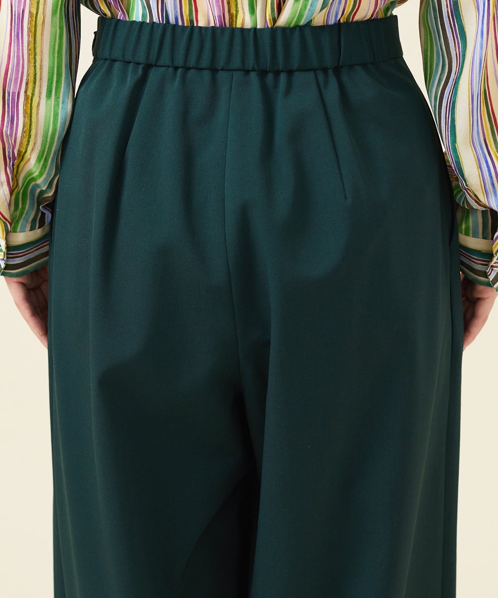 GBLJT32330 Sybilla(シビラ) ストレッチウールタックパンツ グリーン
